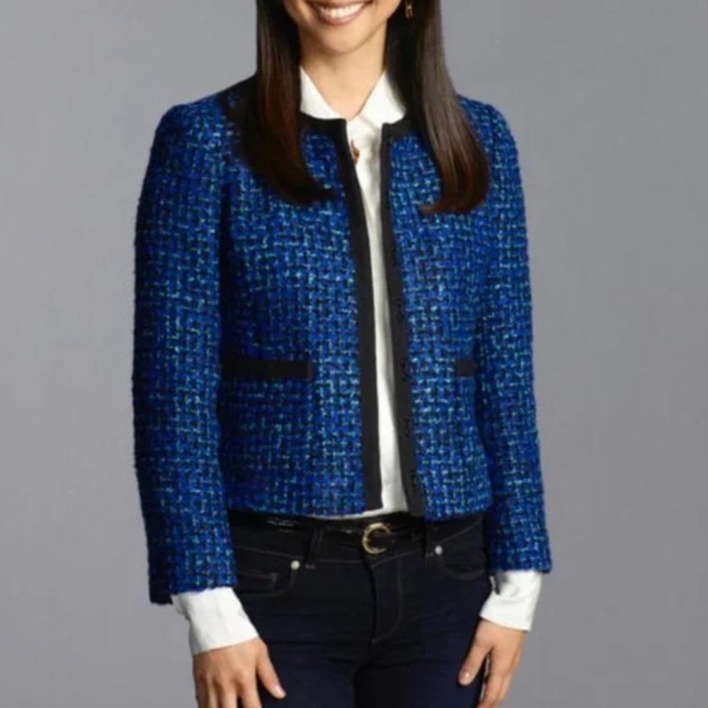 J. Crew Blue Tweed Women’s Jacket|Blazer|Coat - Size 12 - Pockets - Work Wear